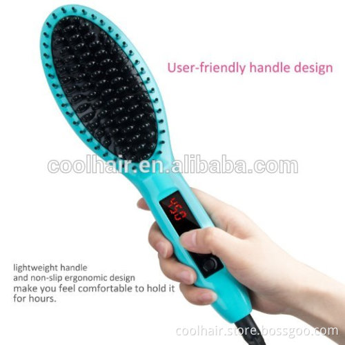 2016 Hot EU US UK AU Plug Brush Hair Straightener Comb Irons LCD Display Electric Straightening Hair Styling Tool Free glove